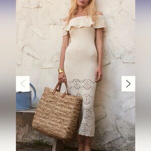 Anthropologie The Mara Off-The-Shoulder Sweater Midi Dress- worn once